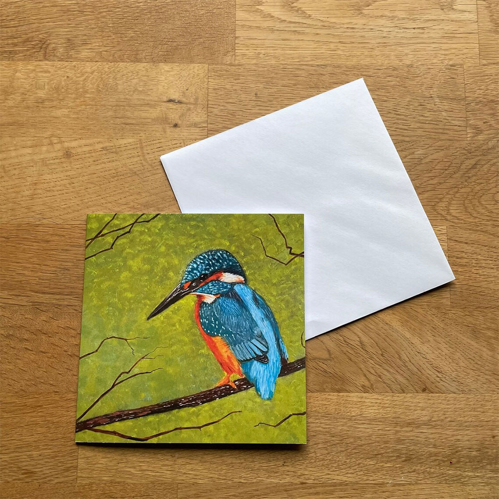 Kingfisher Greetings Card. Ideal as a birthday card.