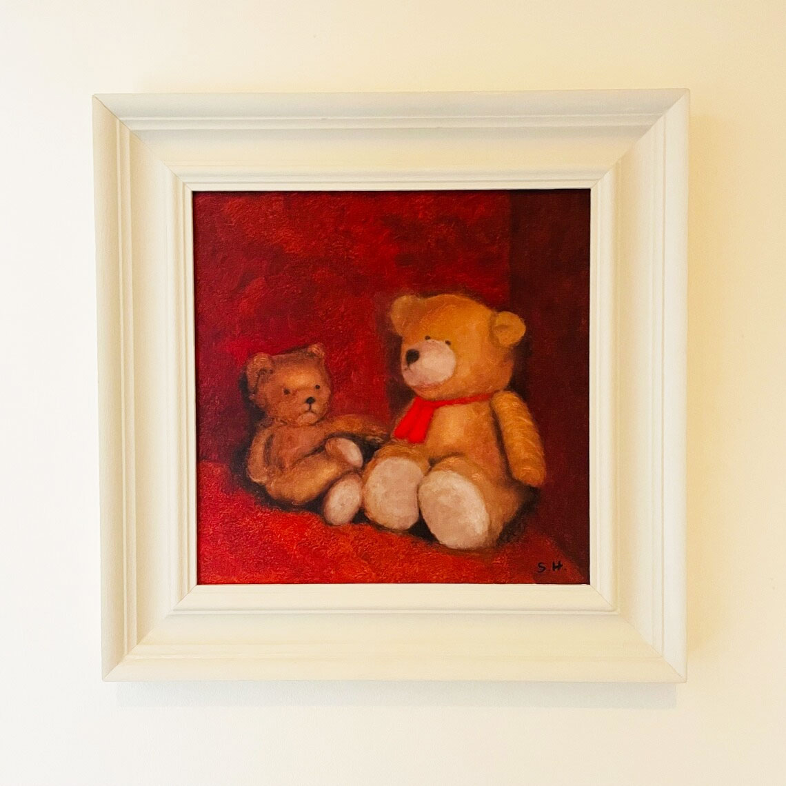 Teddy Bear Talk Oil Painting