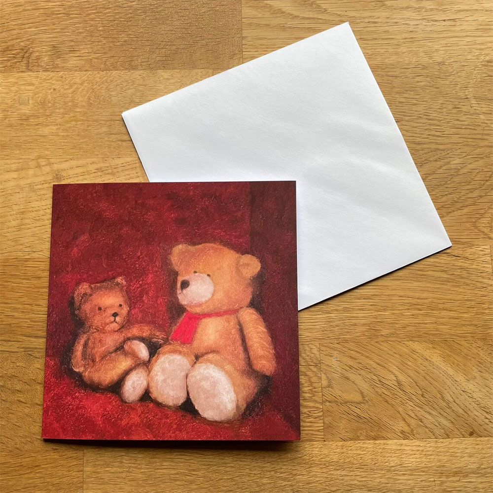 Teddy Bear Talk Greetings Card. Ideal as a birthday card.