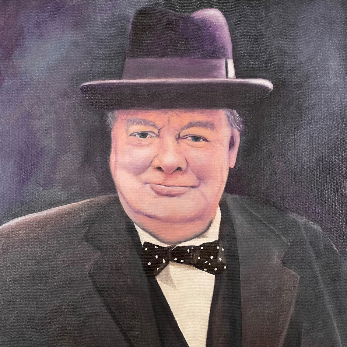 Sir Winston Churchill. Original Oil Painting